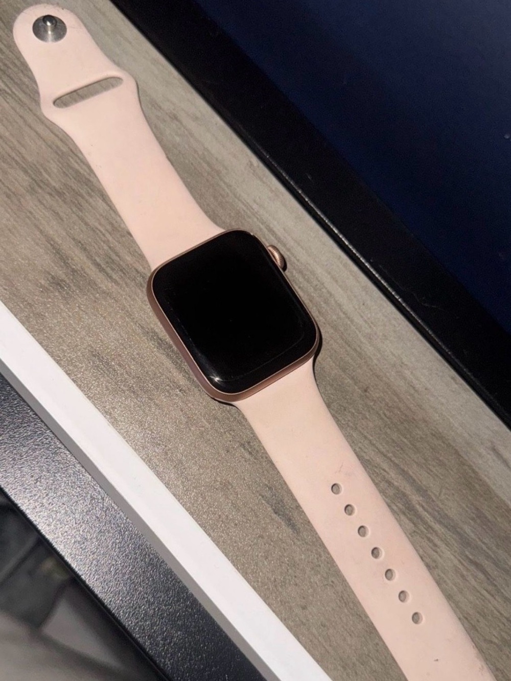 Swatch Rose Gold and Black Smartwatch Back